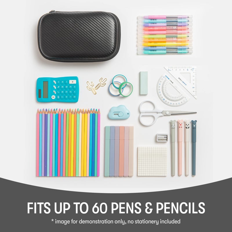 ZIPIT Black Carbon Pencil Case, EVA Pencil Box, Durable Storage Organizer, School Supplies and Cable Holder - Image 4